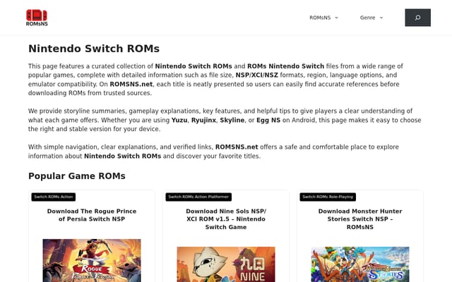 Screenshot of romsns.net