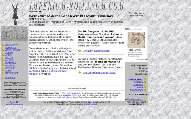 Screenshot of imperiumromanum.com