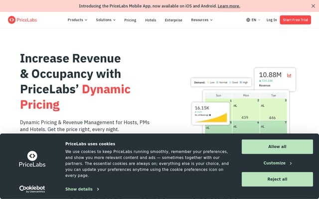 Screenshot of pricelabs.co