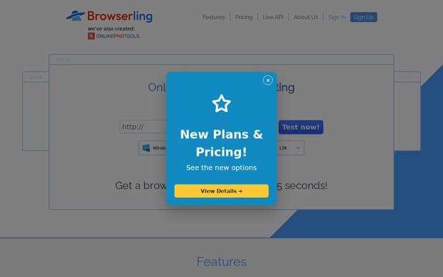 Screenshot of browserling.com