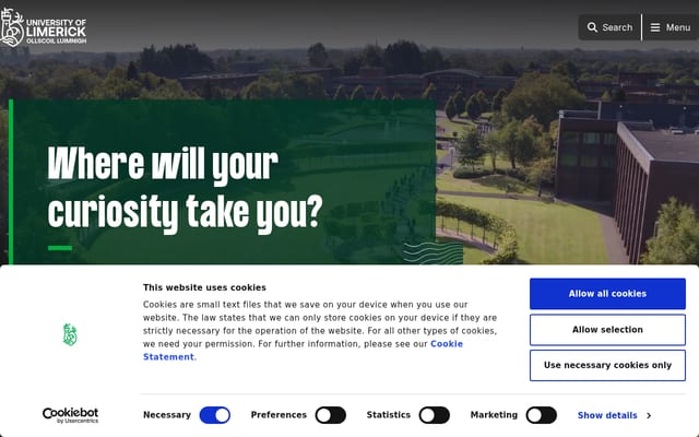 Screenshot of ul.ie