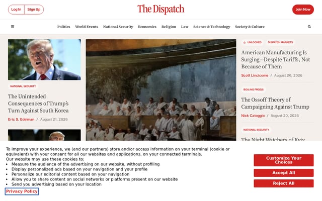 Screenshot of thedispatch.com