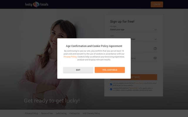 Screenshot of lustylocals.com