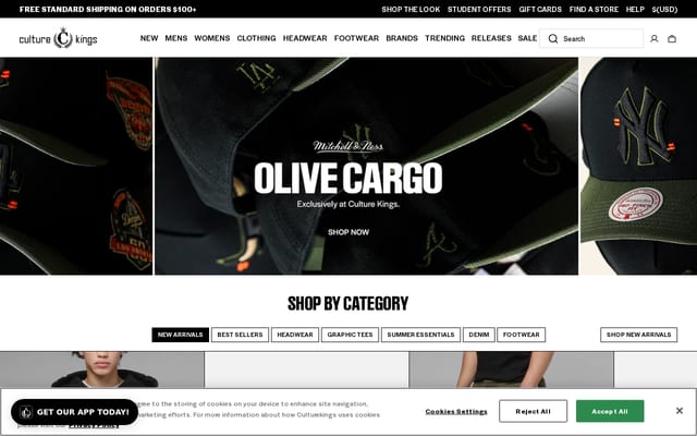 Screenshot of culturekings.com
