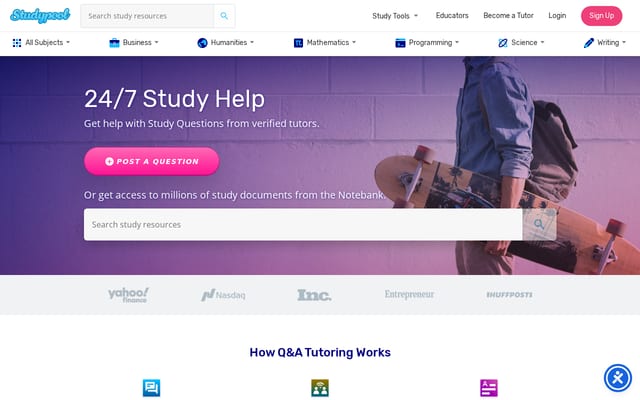 Screenshot of studypool.com