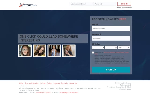 Screenshot of xattract.com