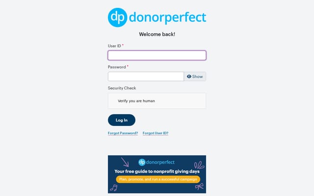 Screenshot of donorperfect.net