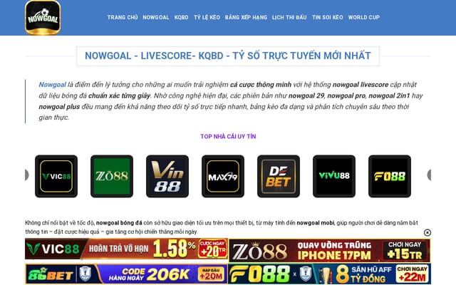 Screenshot of nowgoal.fun