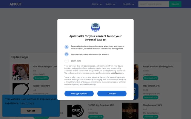 Screenshot of apkkit.com