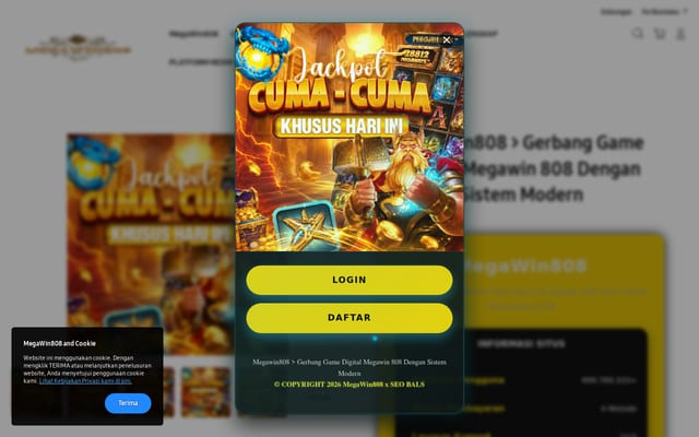 Screenshot of megawin808.com
