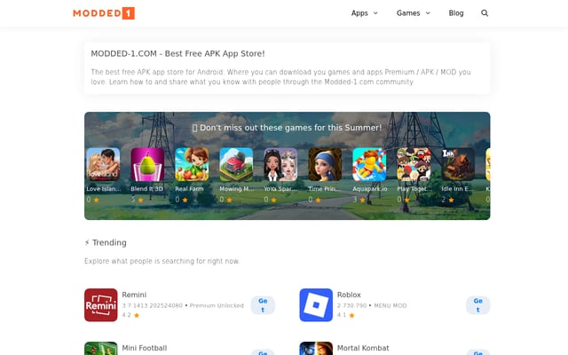 Screenshot of modded-1.com