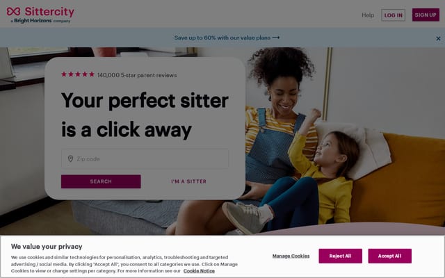 Screenshot of sittercity.com