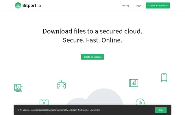 Screenshot of bitport.io
