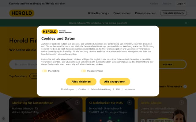 Screenshot of herold.at