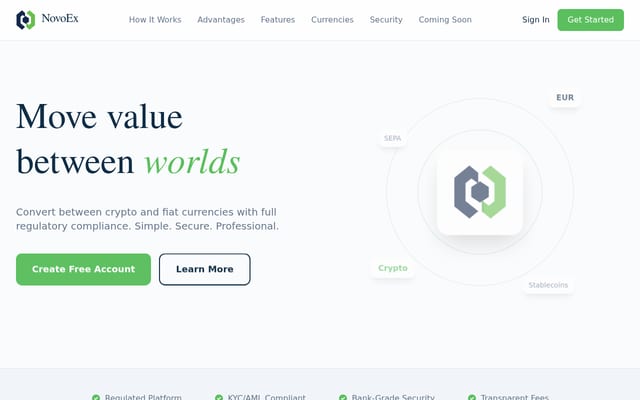 Screenshot of novoex.io