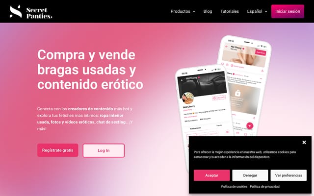 Screenshot of secretpanties.com