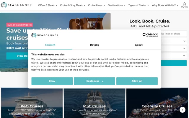 Screenshot of seascanner.co.uk