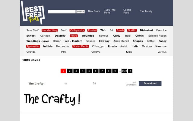 Screenshot of freebestfonts.com