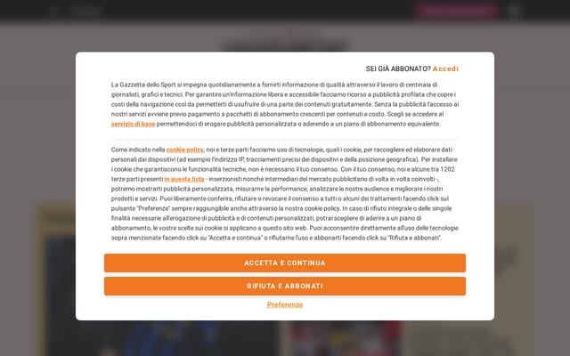 Screenshot of gazzetta.it