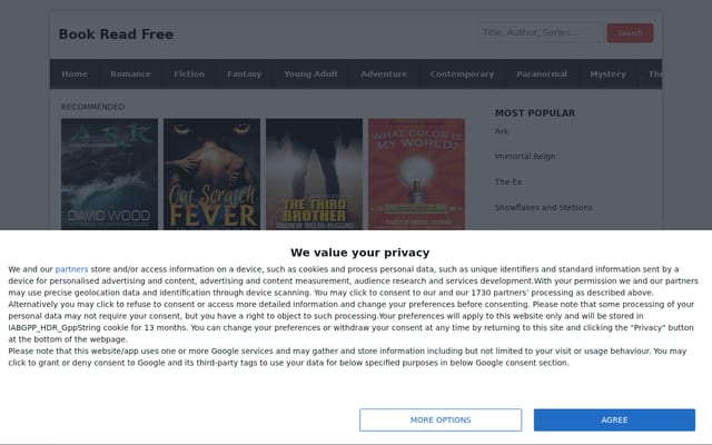 Screenshot of bookreadfree.com