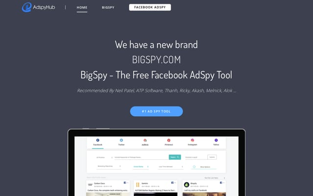 Screenshot of adspyhub.com