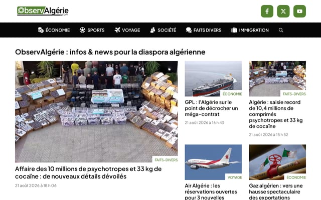 Screenshot of observalgerie.com