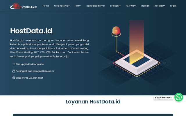 Screenshot of hostdata.id