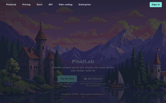 Screenshot of pixellab.ai