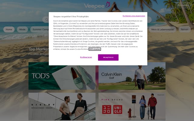 Screenshot of veepee.de