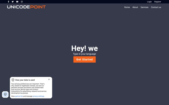 Screenshot of unicodepoint.net