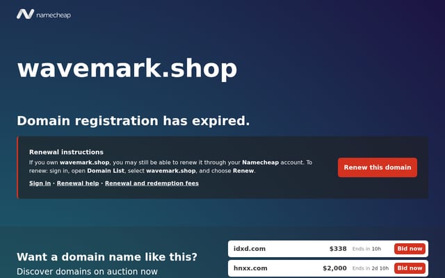 Screenshot of wavemark.shop