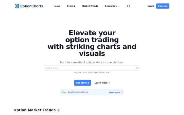 Screenshot of optioncharts.io