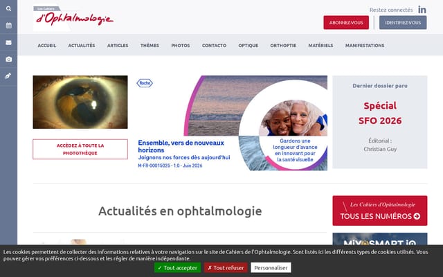 Screenshot of cahiers-ophtalmologie.fr