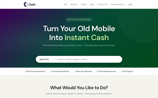 Screenshot of cashit.in