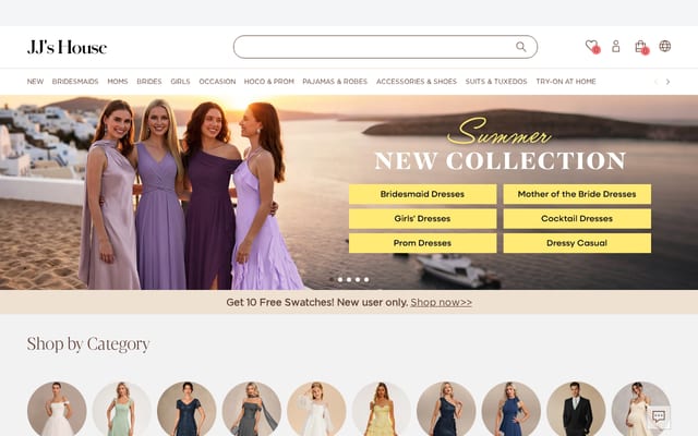 Screenshot of jjshouse.com