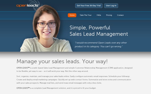 Screenshot of openleads.com