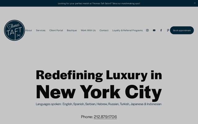 Screenshot of thomastaftsalon.com