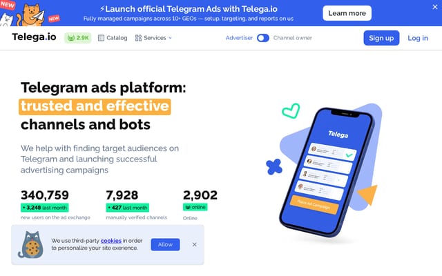 Screenshot of telega.io