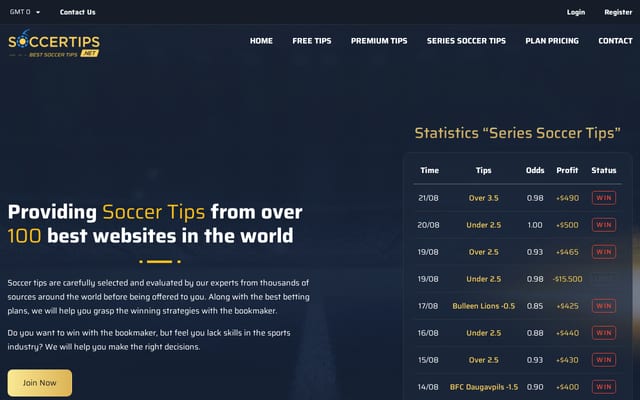 Screenshot of soccertips.net