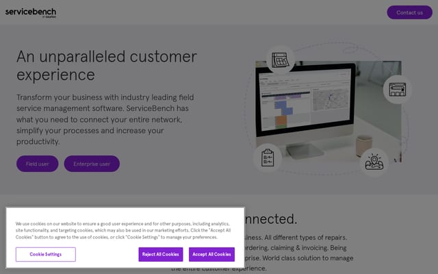 Screenshot of servicebench.com