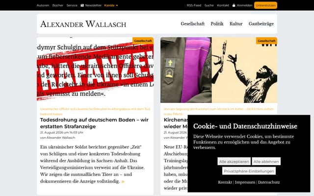 Screenshot of alexander-wallasch.de