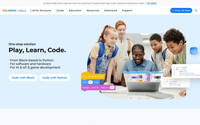Screenshot of mblock.cc