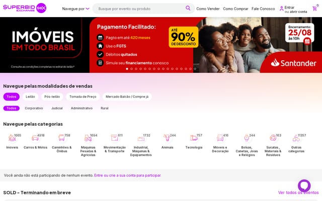 Screenshot of superbid.net