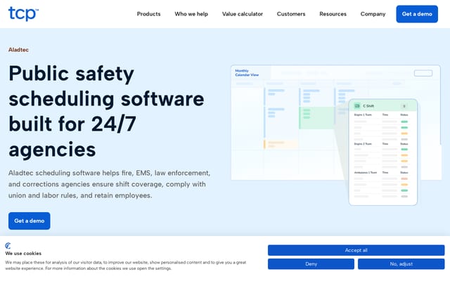 Screenshot of aladtec.com