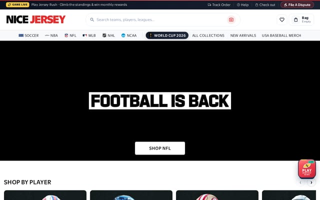 Screenshot of nice-jersey.com