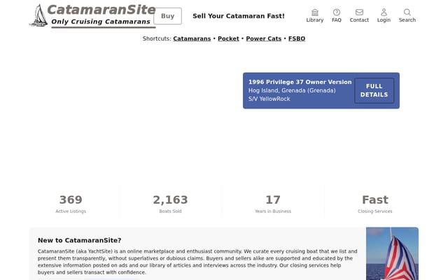 Screenshot of catamaransite.com