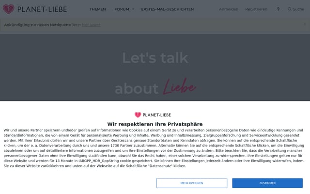 Screenshot of planet-liebe.com