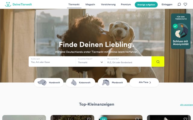 Screenshot of deine-tierwelt.de