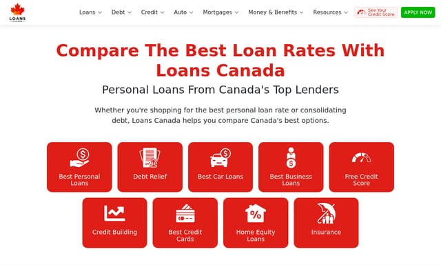 Screenshot of loanscanada.ca