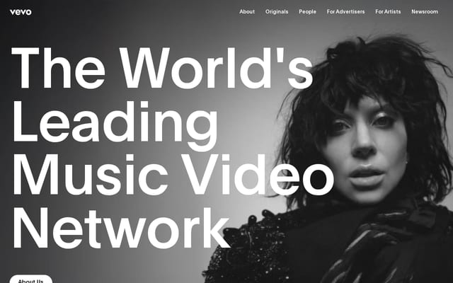 Screenshot of vevo.com
